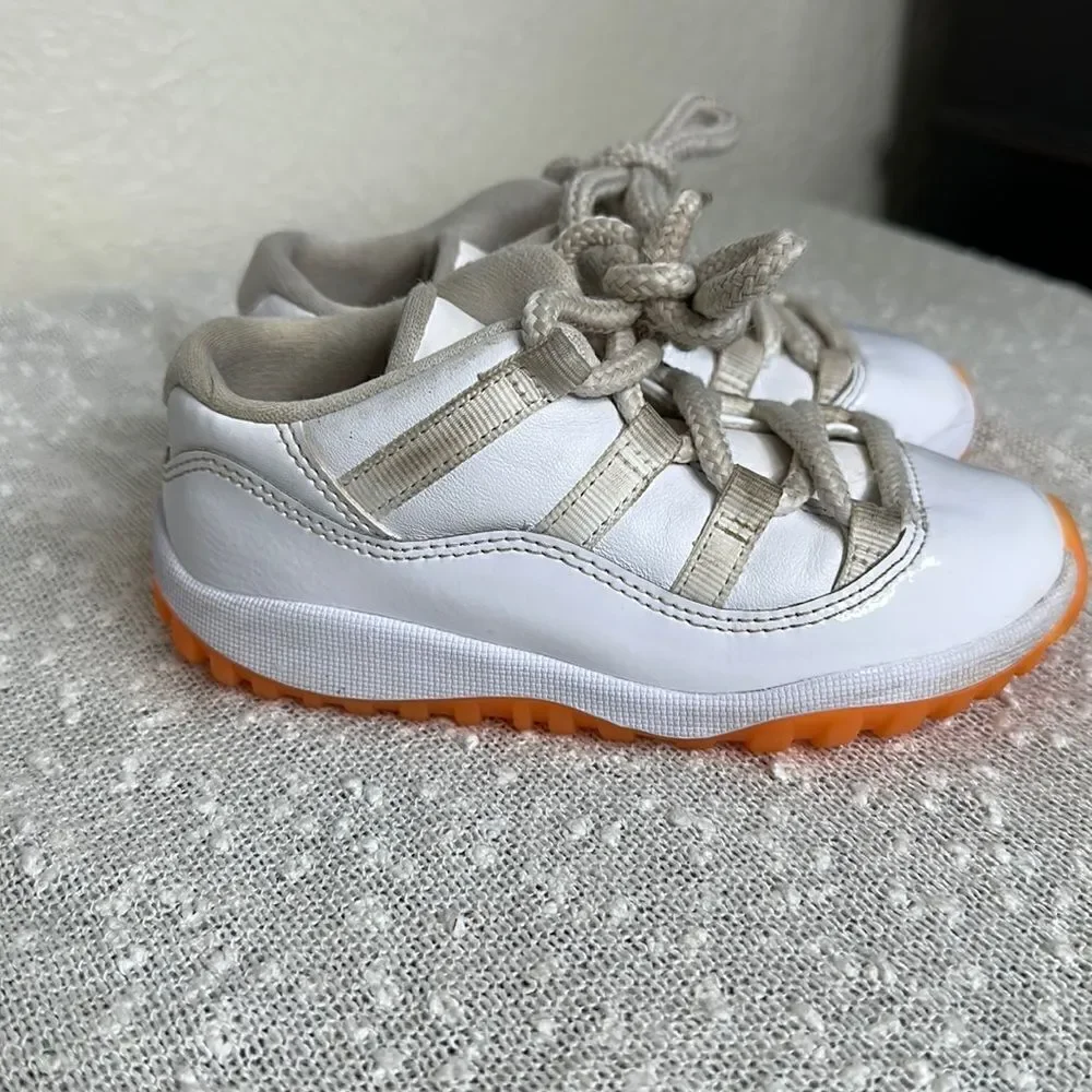 JORDAN 11 Retro Low White Citrus Shoes Sneakers Toddler Nike size 11